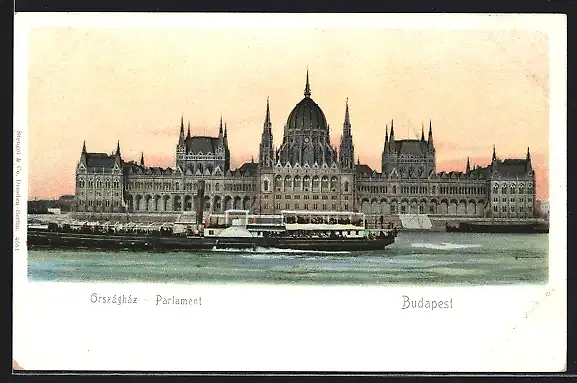 AK Budapest, Parlament mit Dampfer