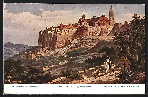 Künstler-AK Friedrich Perlberg: Bethlehem, Church of the Nativity