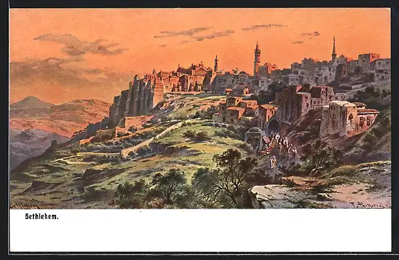 Künstler-AK Friedrich Perlberg: Bethlehem, Panorama