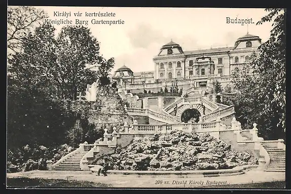 AK Budapest, Königliche Burg, Ortspartie
