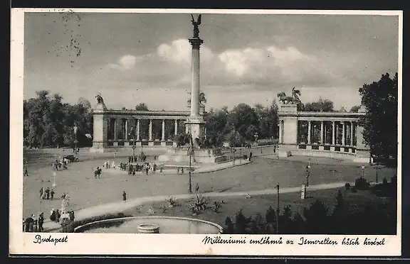 AK Budapest, Millenium und Helden-Denkmal