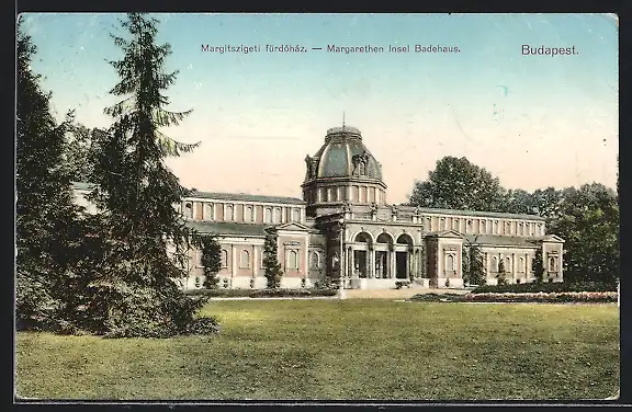 AK Budapest, Margarethen-Insel, Badehaus