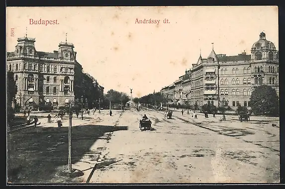 AK Budapest, Andrássy-út, Andrássy-Strasse