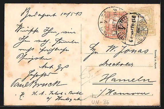 AK Budapest, Andrássy-út, Andrássy-Strasse