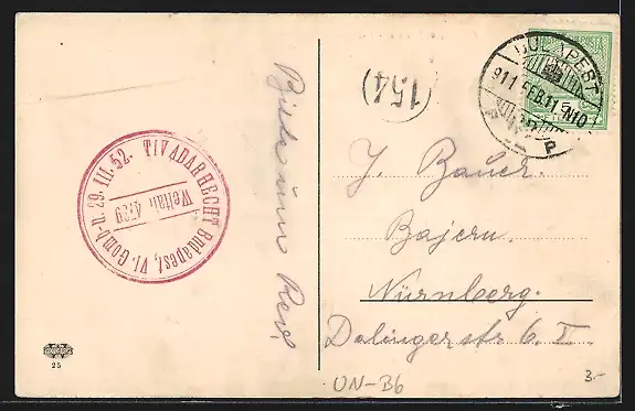 AK Budapest, Andrassystrasse mit Oper