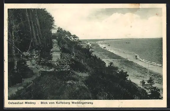 AK Misdroy, Blick vom Kuffeberg, Weddingenweg