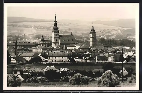 AK Wischau / Vyskov, Teilansicht vom Hügel aus