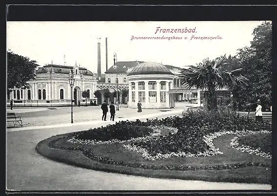 AK Franzensbad, Brunnenversendungshaus und Franzquelle