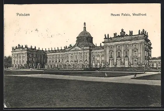 AK Potsdam, Ansicht vom Neuen Palais, Westfront