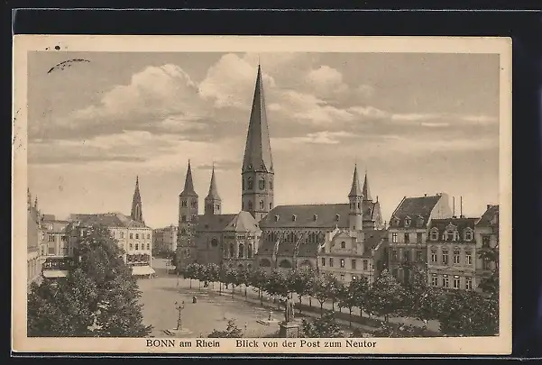 AK Bonn a. Rh., Blick von der Post zum Neutor