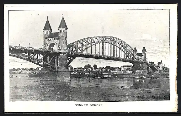 AK Bonn a. Rh., Bonner Brücke mit Stadt