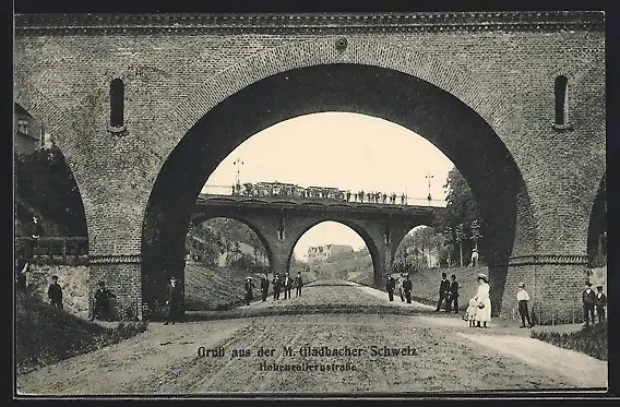 AK Mönchengladbach, Passanten auf der Hohenzollernstrasse