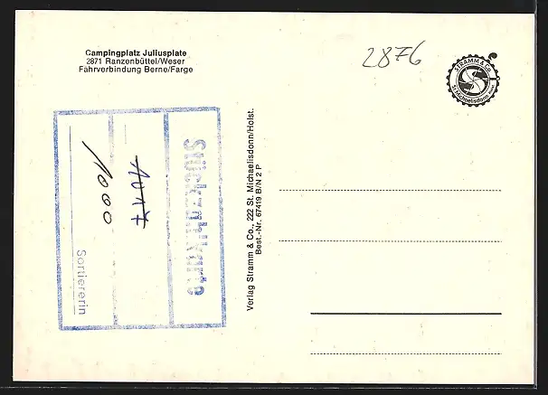AK Ranzenbüttel / Weser, Campingplatz Juliusplatte