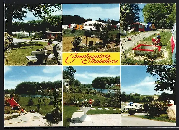 AK Herford-Eickum, Campingplatz Elisabethsee, Mehrfachansicht