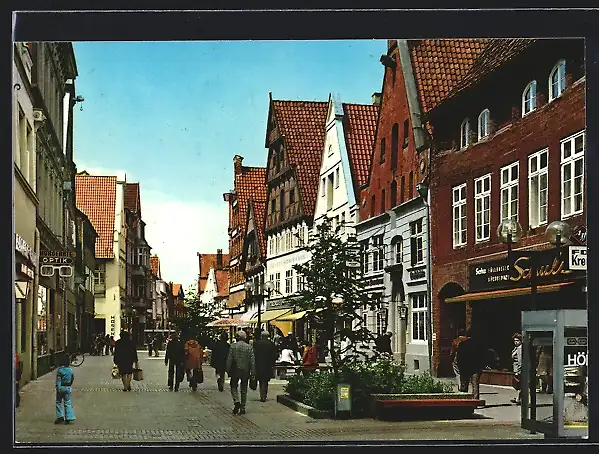 AK Lüneburg, Grapengiesser Strasse mit Geschäften