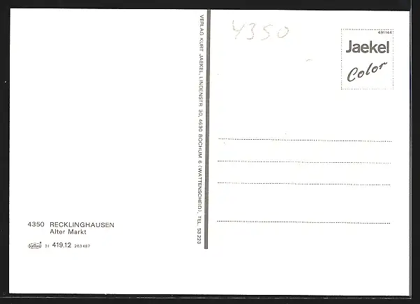 AK Recklinghausen, Alter Markt mit Geschäften