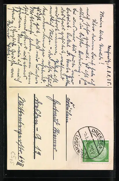 Künstler-AK Handgemalt: Teilansicht einer Kirche