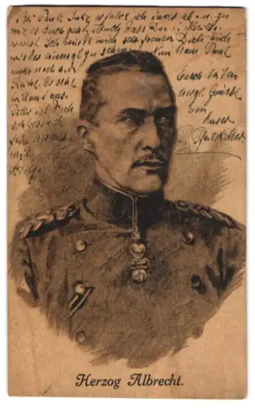 Holz-AK Herzog Albrecht von Württemberg in Uniform