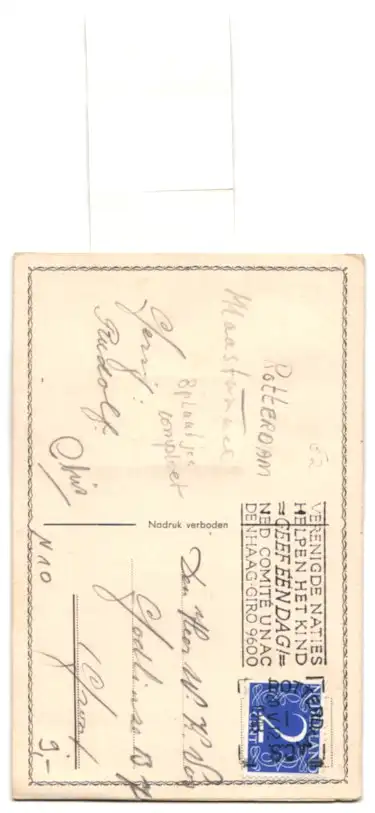 Leporello-AK Rotterdam, Ansichten vom Maastunnel unterm Trachtenkleid