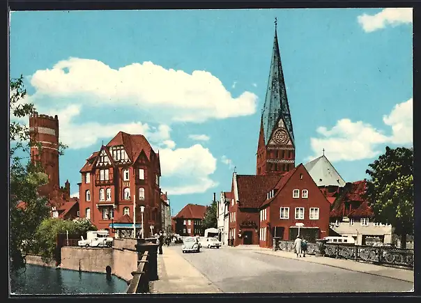 AK Lüneburg, Johanniskirche mit Ilmenaubrücke