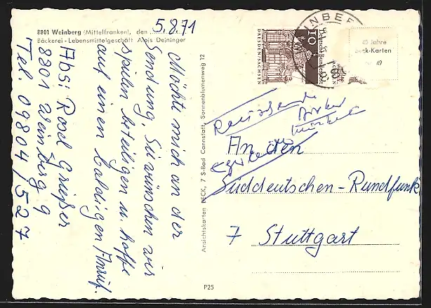 AK Weinberg /Franken, Kirche, Strassenpartien