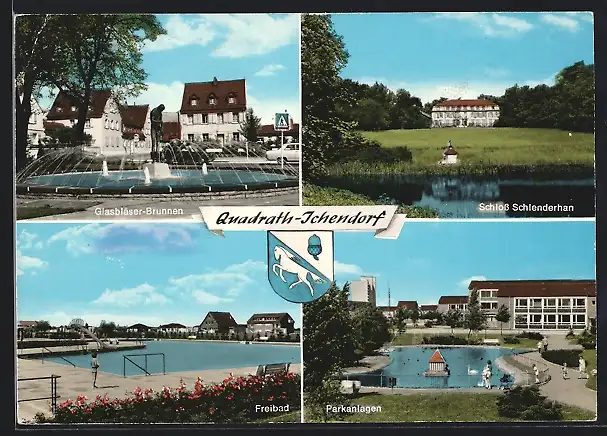 AK Quadrath-Ichendorf, Parkanlagen, Wappen, Freibad