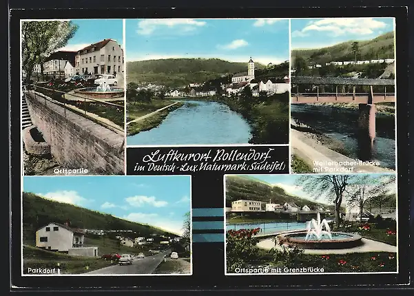 AK Bollendorf /Eifel, Parkdorf, Ortspartie mit Grenzbrücke