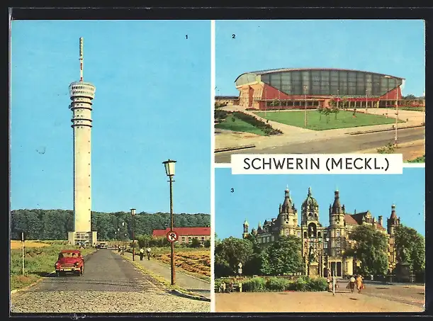 AK Schwerin, Fernsehturm, Sporthalle, Schloss