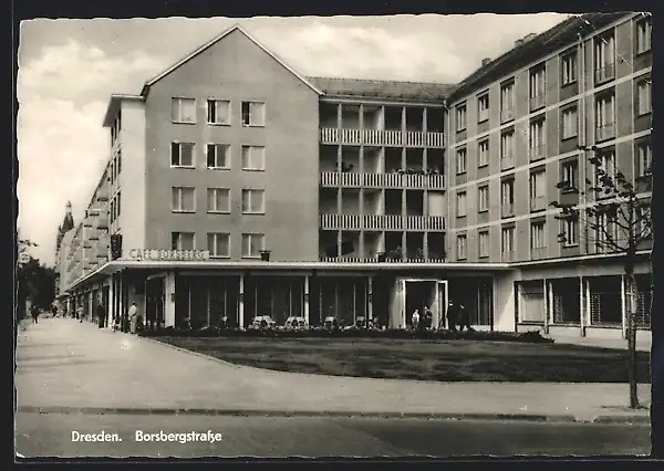 AK Dresden-Striesen, Café Borsberg in der Borsbergstrasse