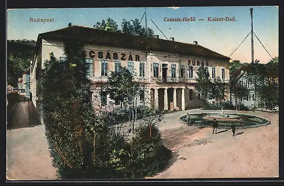 AK Budapest, Csaszar-fürdö, Blick auf das Kaiserbad
