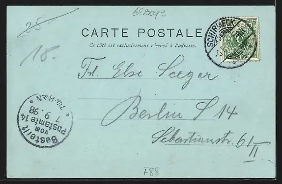 AK Saales, Frontière Franco-Allemande, Grenze