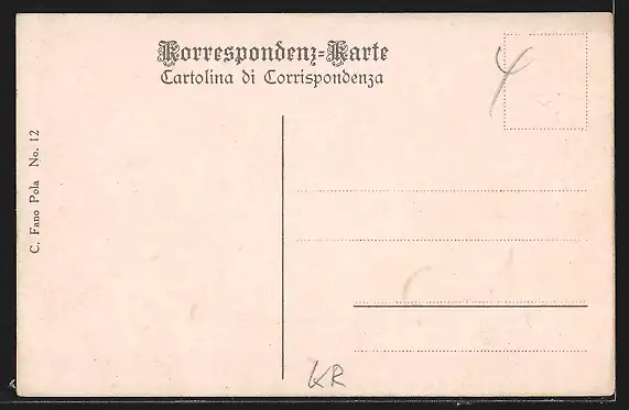 AK Pola, Giardini, Strassenpartie mit Stadtpark