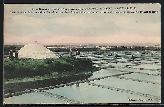 AK Bourg-de-Batz, Vue générale des Marais Salants