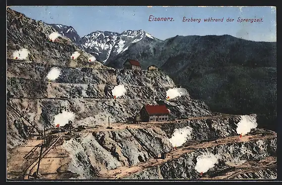AK Eisenerz, Erzberg wärhend der Sprengzeit