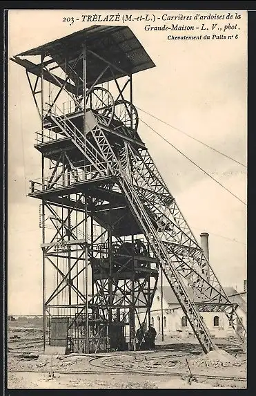 AK Trélazé, Carrières d`ardoises de la grande maison, Schieferbergbau