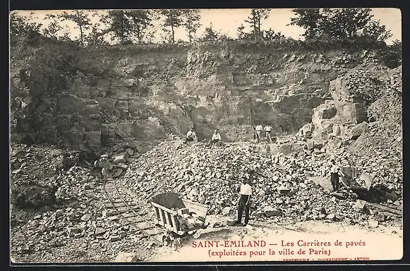 AK Saint-Émiland, les Carrières de pavés