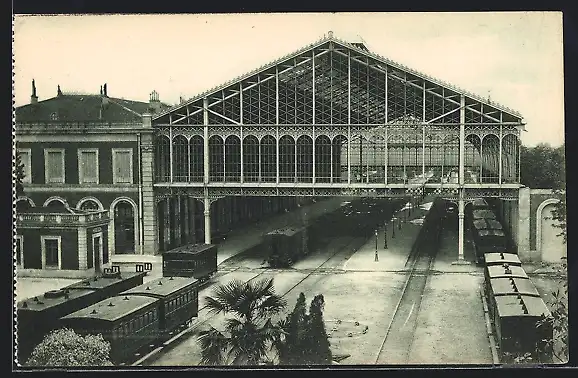 AK Madrid, Estación del Norte, Blick auf Bahnhof