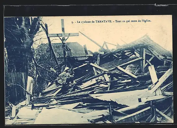 AK Tamatave, Le cyclone-Tout ce qui reste de l`èglise, Unwetter