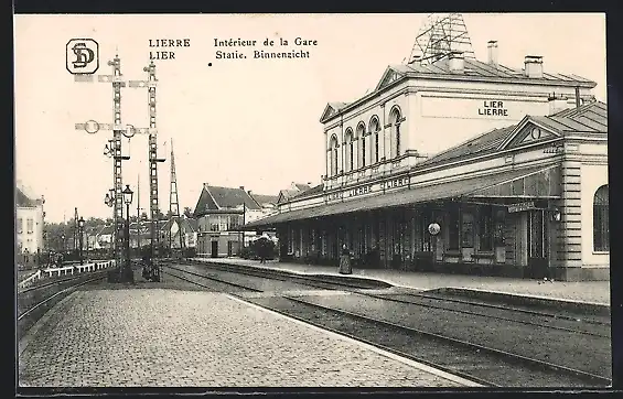 AK Lierre, Intèrieur de la Gare, Bahnhof