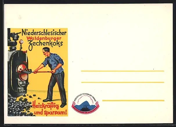 AK Waldenburg, Niederschlesischer Zechenkoks, Reklame