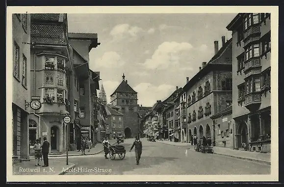 AK Rottweil a. N., Partie in der Strasse