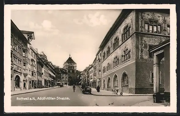 AK Rottweil a. N., Strasse mit Geschäften