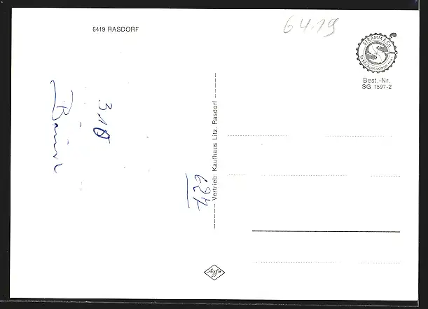 AK Rasdorf, Totalansicht aus der Vogelschau