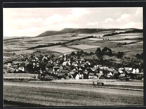 AK Ulfen üb. Benra, Totalansicht von einem Berg aus