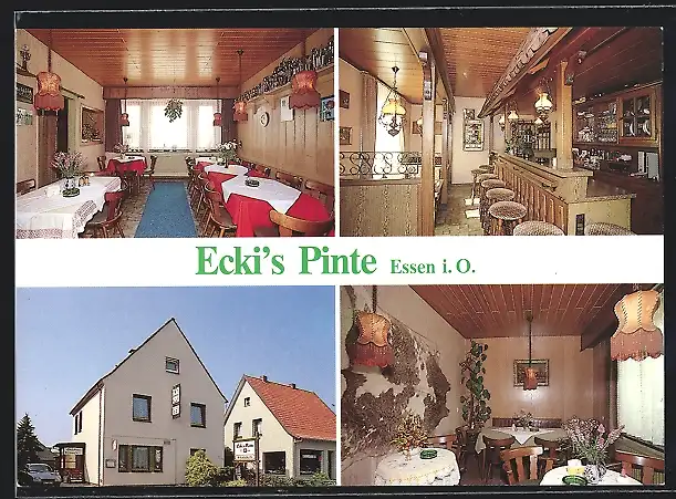 AK Essen i. O., Vier Ansichten von Restaurant-Pension Ecki`s Pinte