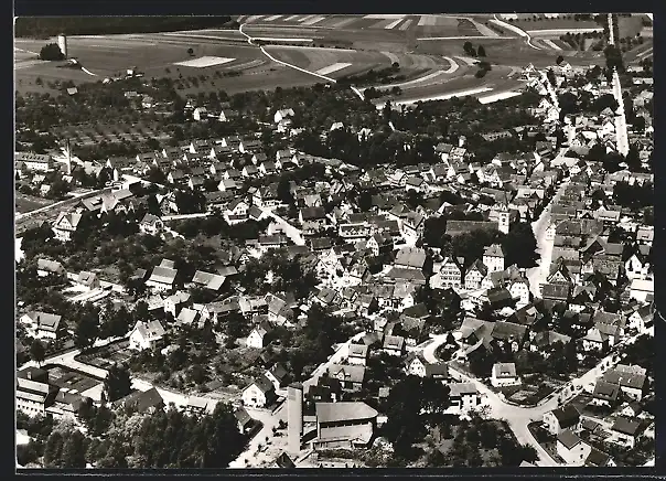 AK Welzheim, Ortsansicht vom Flugzeug aus