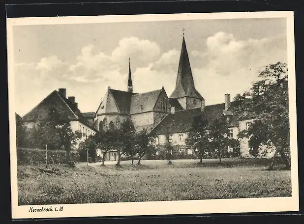 AK Herzebrock i. W., Teilansicht mit Kirche