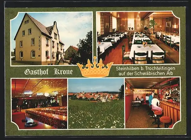 AK Steinhilben, Gasthof Krone, Aussen- und Innenansichten