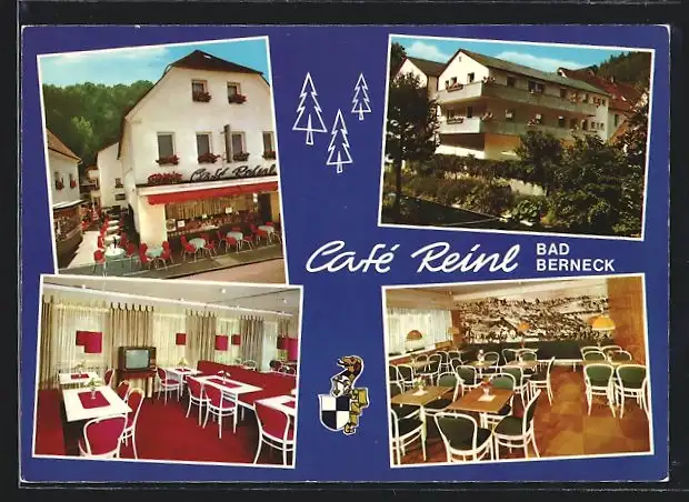 AK Bad Berneck, Vier Ansichten Cafè Reinl