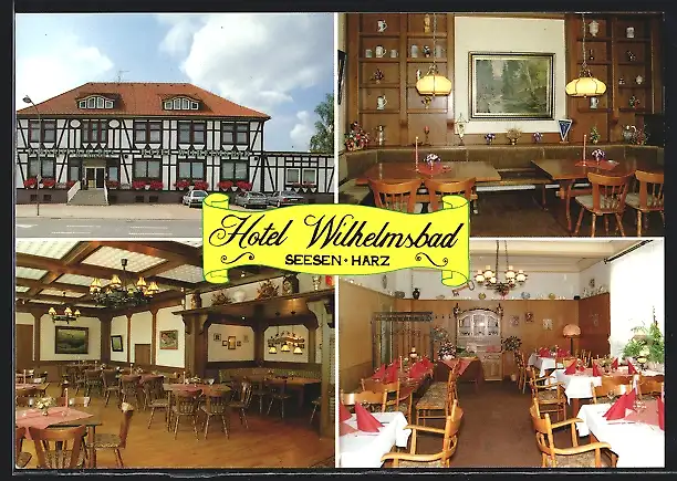 AK Seesen /Harz, Hotel Wilhelmsbad in vier Ansichten